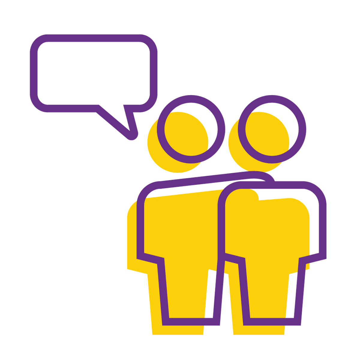 Icon von Sprechblase mit zwei Personen