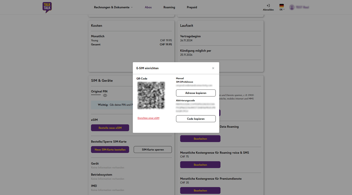 myTalkTalk eSIM