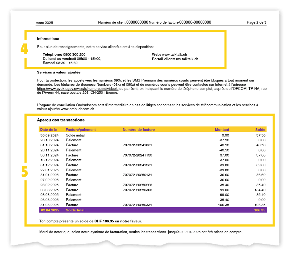 Rechnung TalkTalk