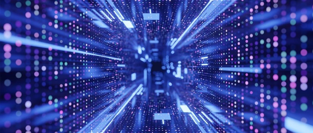 Network of blue and purple lights