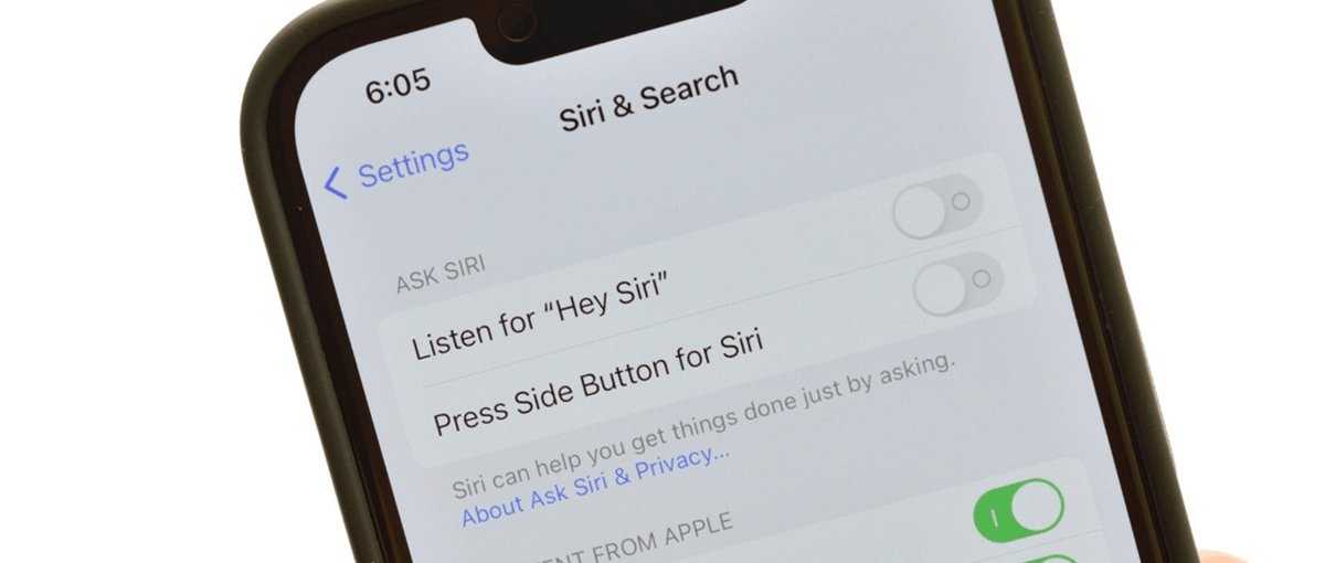 iPhone mit Siri & Search Einstellungen