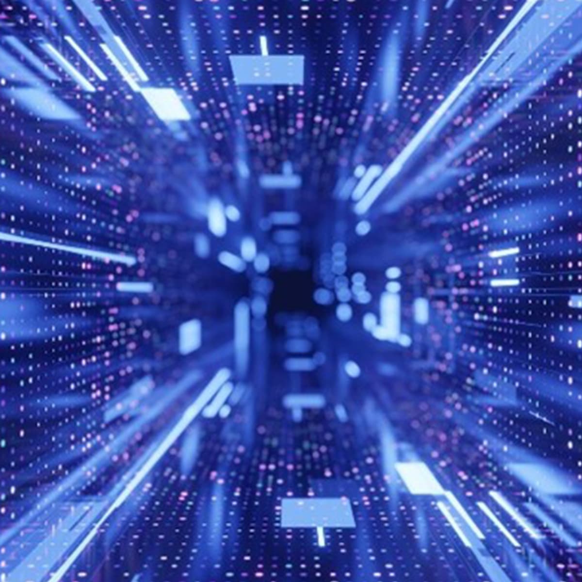 Network of blue and purple lights